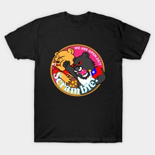 TAIWAN Formosan Bear Punches China - Taiwan Airforce Badge - Scramble! - WE ARE OPEN 24/7 - TAIWAN INDEPENDENCE SOLIDARITY  - PROTEST CHINA T-Shirt